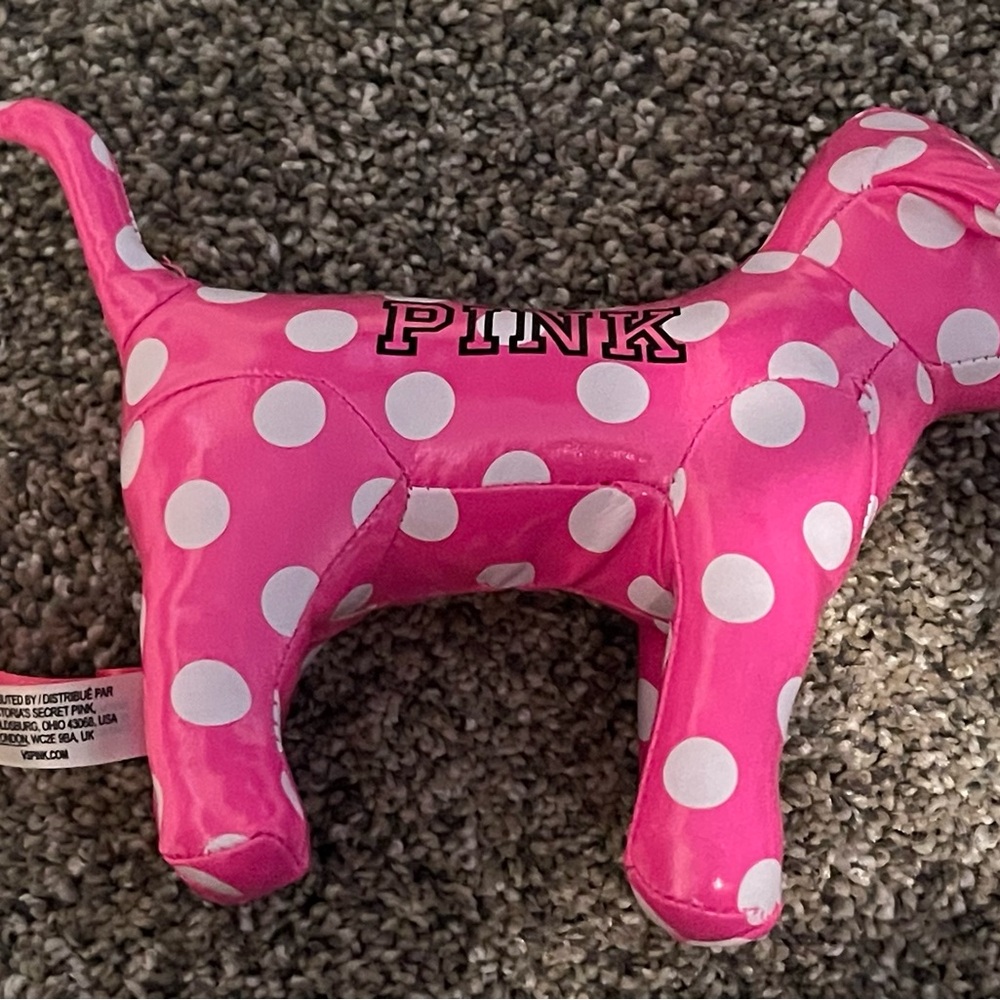 Pink Polka Dot Dog Plush